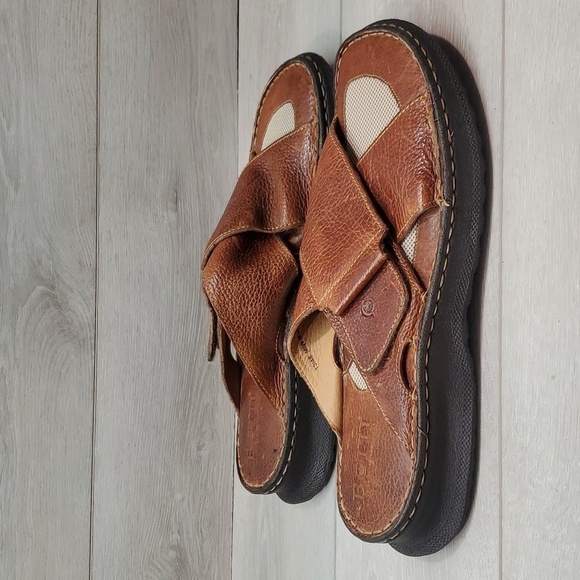NEW Born Men Leather Crisscross Hook&loop Sandals shoes sz 11 - Picture 2 of 13